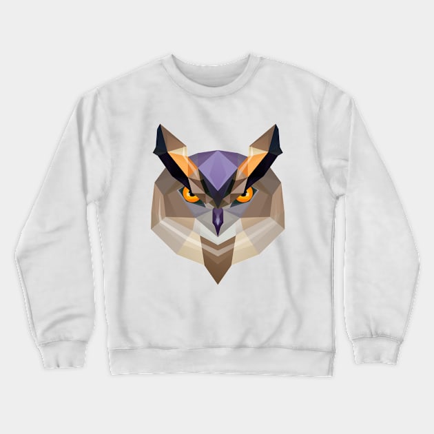 Low Poly Owl Crewneck Sweatshirt by Purplehate